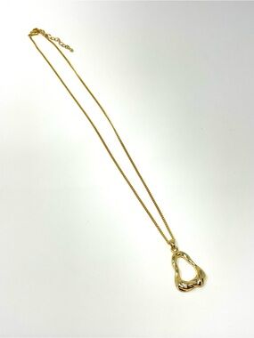 New Anthropologie Gold Organic Pendant Necklace